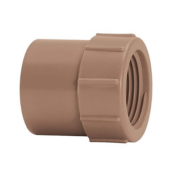 Luva Pvc Soldável E Com Rosca 25 Mm X 3/4" 11755 Marrom Amanco