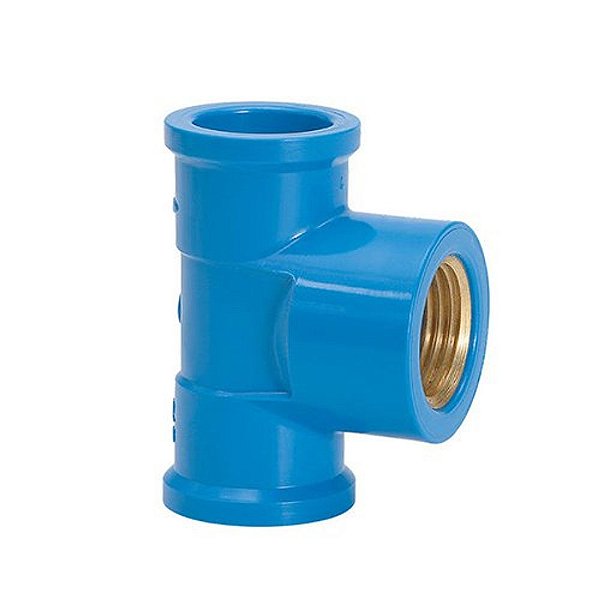 Te Pvc Soldável Bucha Latão 20 Mm X 1/2" 11842 Azul Amanco