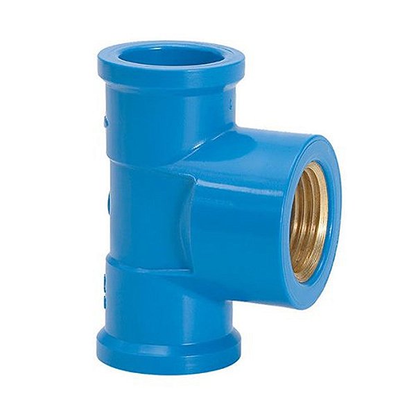 Te Pvc Soldável Bucha Latão 25 Mm X 1/2" 11843 Azul Amanco