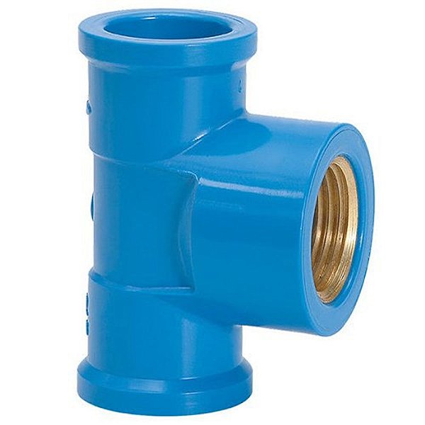 Te Pvc Soldável Bucha Latão 25 Mm X 3/4" 11844 Azul Amanco