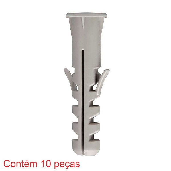 Bucha Nylon Sf Com Aba 8mm 10 Peças Sforplast