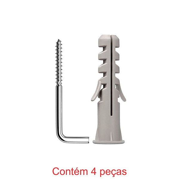 Bucha Nylon Sf Com Aba + Escápula Zincada 10mm 4 Peças Sforplast