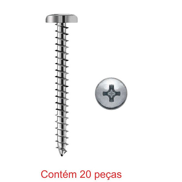 Parafuso Auto Atarraxante Panela Fenda Philips 3,5x25mm 20 Peças Sforplast