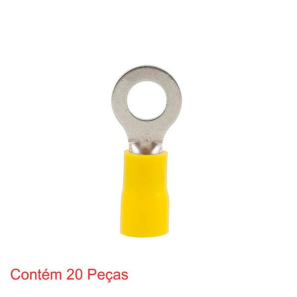 Terminal Anel Pré-isolado Para Fios E Cabos De 4,0 À 6,0mm² Amarelo 20 Peças Sforplast