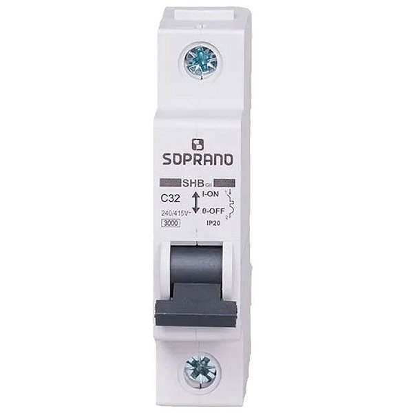 Disjuntor Unipolar 32a Curva C 3ka Shb1 Gii-c032a Soprano