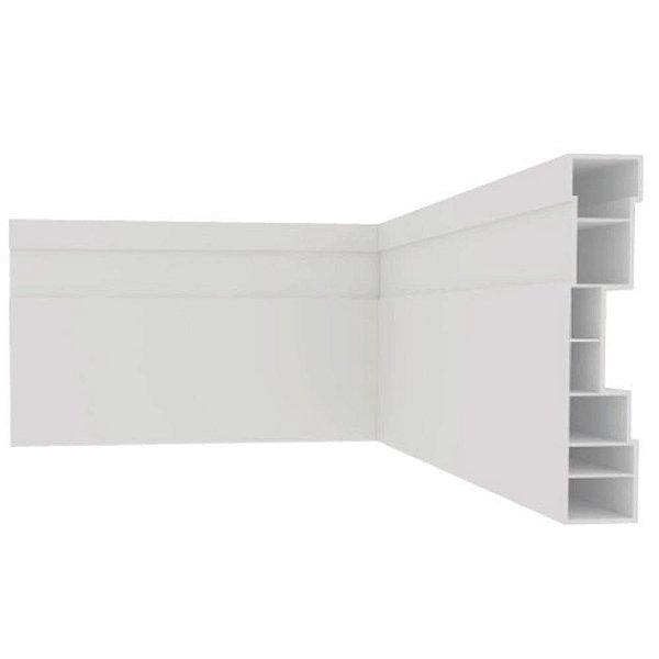 Rodapé De Pvc Nobre 7x240x1,5cm Branco Plasbil