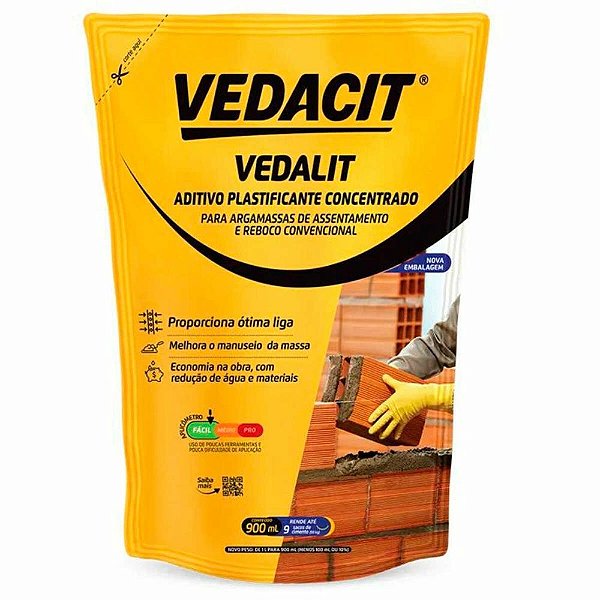Aditivo Plastificante Vedalit 900ml Vedacit