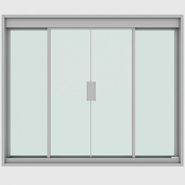 Janela De Correr Em Alumínio Vidro Verde 1200x1000mm 4 Folhas Blinglass