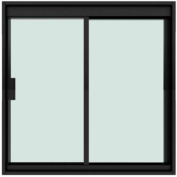 Janela De Correr Em Alumínio Preto Vidro Incolor 1000x1000mm 2 Folhas Blinglass