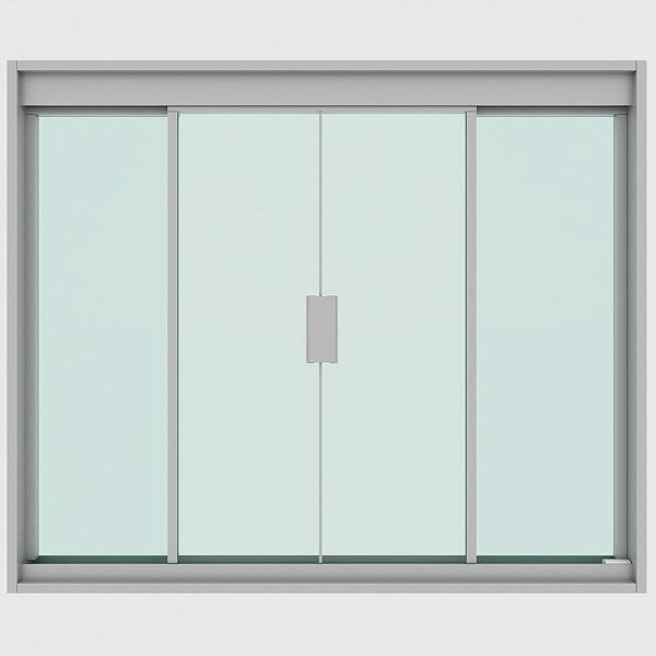 Janela De Correr Em Alumínio Vidro Verde 1500x1000mm 4 Folhas Blinglass