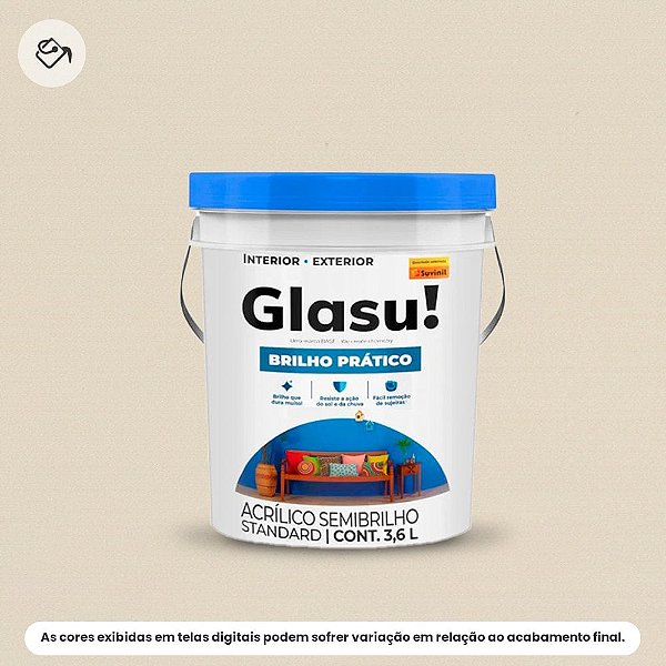 Tinta Acrílica Standard Semibrilho Balde 3,6 L Brilho Prático Palha Glasu Suvinil