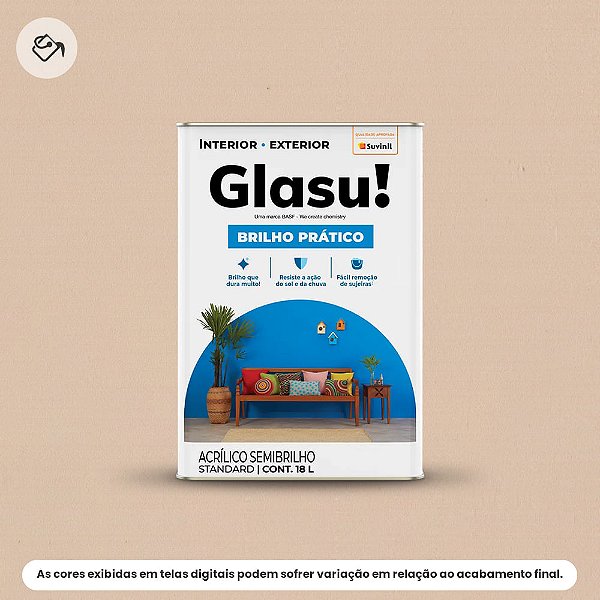 Tinta Acrílica Standard Semibrilho 18 L Brilho Prático Areia Glasu Suvinil