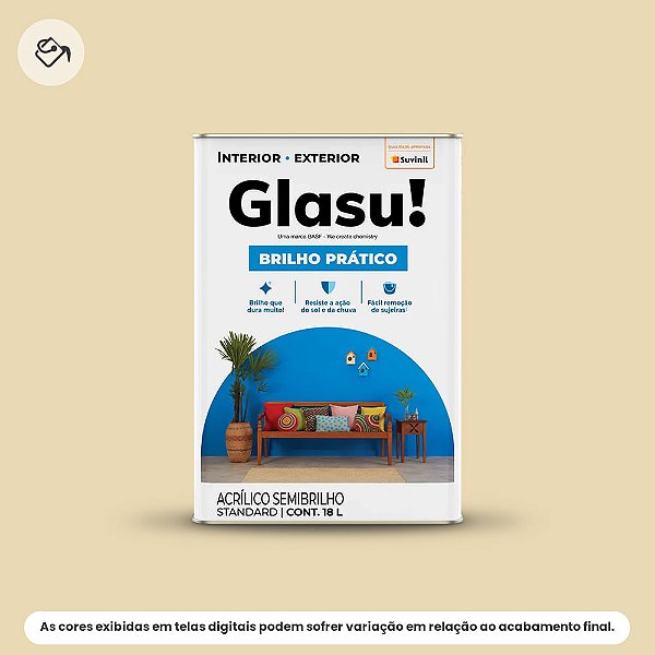 Tinta Acrílica Standard Semibrilho 18 L Brilho Prático Marfim Glasu Suvinil