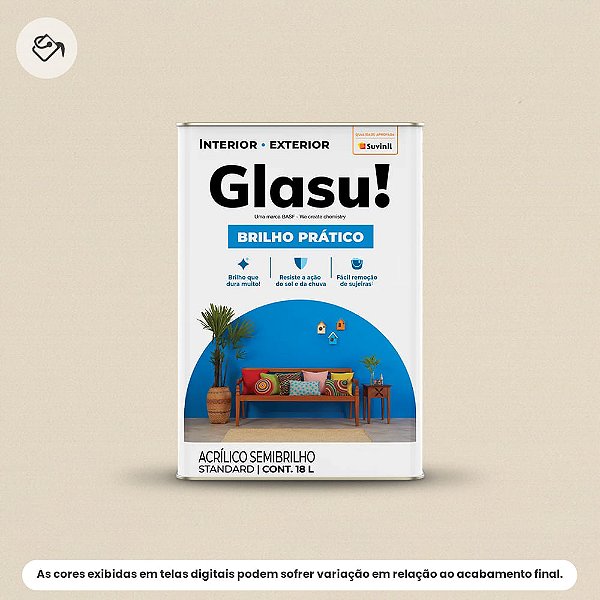 Tinta Acrílica Standard Semibrilho 18 L Brilho Prático Palha Glasu Suvinil