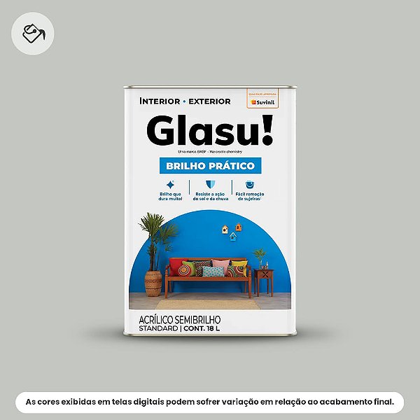 Tinta Acrílica Standard Semibrilho 18 L Brilho Prático Foto Antiga Glasu Suvinil