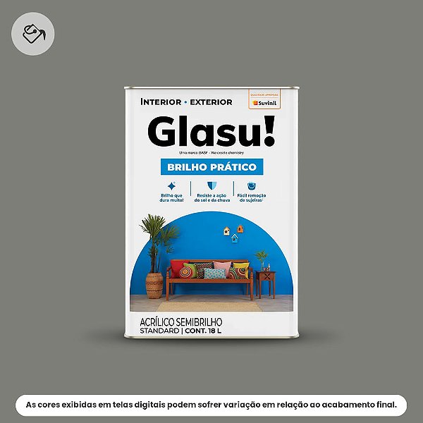Tinta Acrílica Standard Semibrilho 18 L Brilho Prático Lâmina Afiada Glasu Suvinil