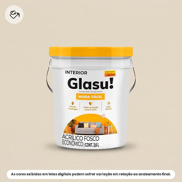 Tinta Acrílica Econômica Fosca Balde 3,6 L Muda Fácil Palha Glasu Suvinil
