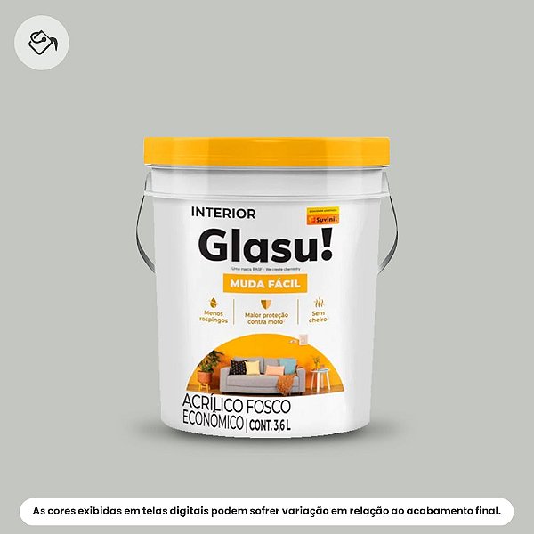 Tinta Acrílica Econômica Fosca Balde 3,6 L Muda Fácil Foto Antiga Glasu Suvinil