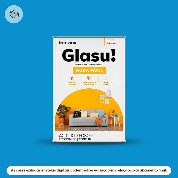 Tinta Acrílica Econômica Fosca 18 L Muda Fácil Oceano Glasu Suvinil
