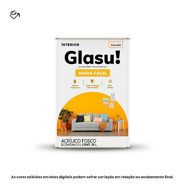 Tinta Acrílica Econômica Fosca 18 L Muda Fácil Branco Neve Glasu Suvinil