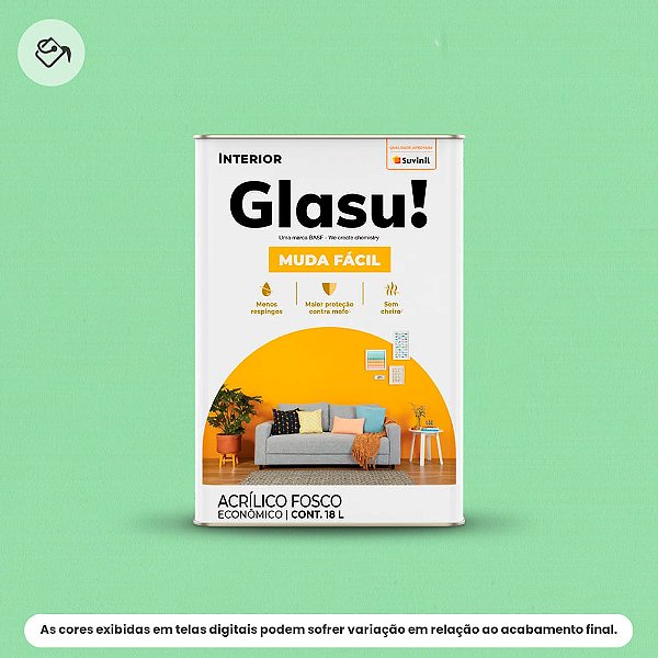 Tinta Acrílica Econômica Fosca 18 L Muda Fácil Verde Piscina Glasu Suvinil