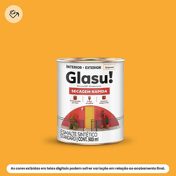 Tinta Esmalte Sintético Standard Brilhante 0,9 L Secagem Rápida Amarelo Ouro Glasu Suvinil