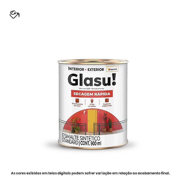 Tinta Esmalte Sintético Standard Brilhante 0,9 L Secagem Rápida Branco Neve Glasu Suvinil