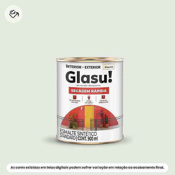 Tinta Esmalte Sintético Standard Brilhante 0,9 L Secagem Rápida Branco Gelo Glasu Suvinil