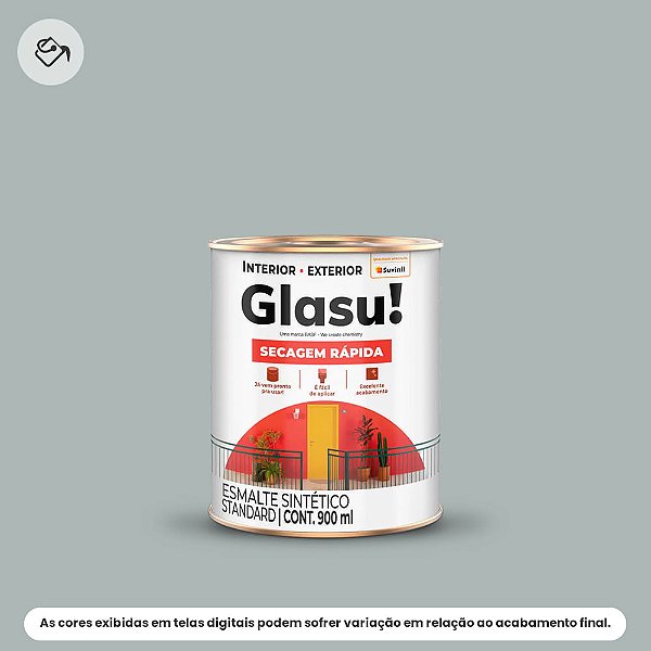 Tinta Esmalte Sintético Standard Brilhante 0,9 L Secagem Rápida Platina Glasu Suvinil