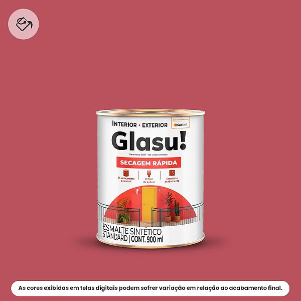 Tinta Esmalte Sintético Standard Brilhante 0,9 L Secagem Rápida Vermelho Glasu Suvinil