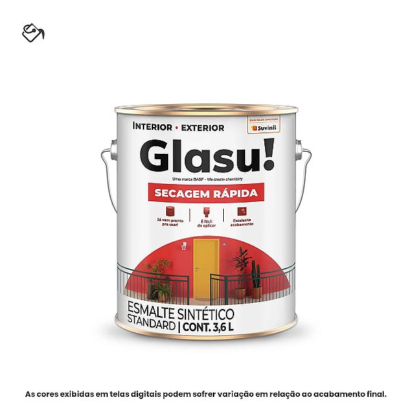 Tinta Esmalte Sintético Standard Brilhante 3,6 L Secagem Rápida Branco Neve Glasu Suvinil