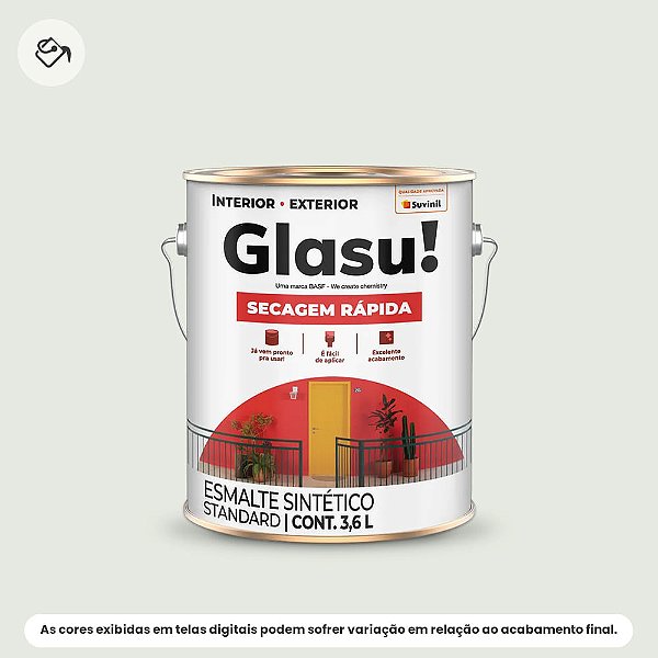 Tinta Esmalte Sintético Standard Brilhante 3,6 L Secagem Rápida Branco Gelo Glasu Suvinil