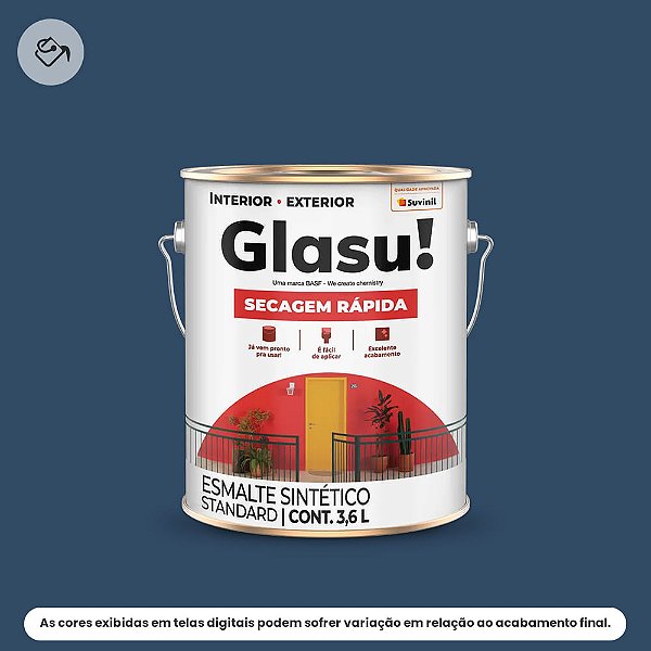 Tinta Esmalte Sintético Standard Brilhante 3,6 L Secagem Rápida Azul Del Rey Glasu Suvinil