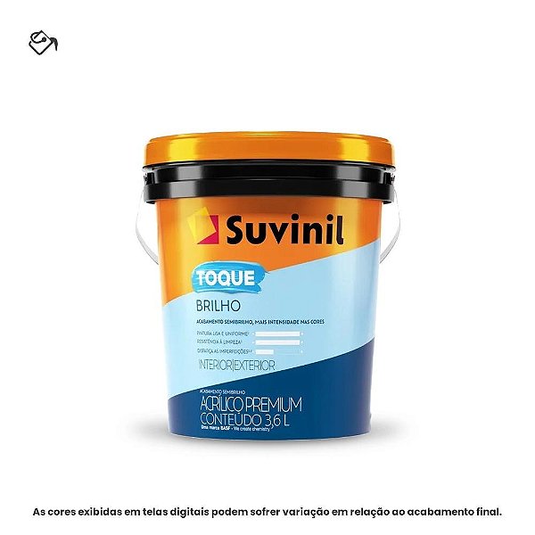 Tinta Acrílica Premium Semibrilho Balde 3,6 L Toque Brilho Branco Neve Suvinil