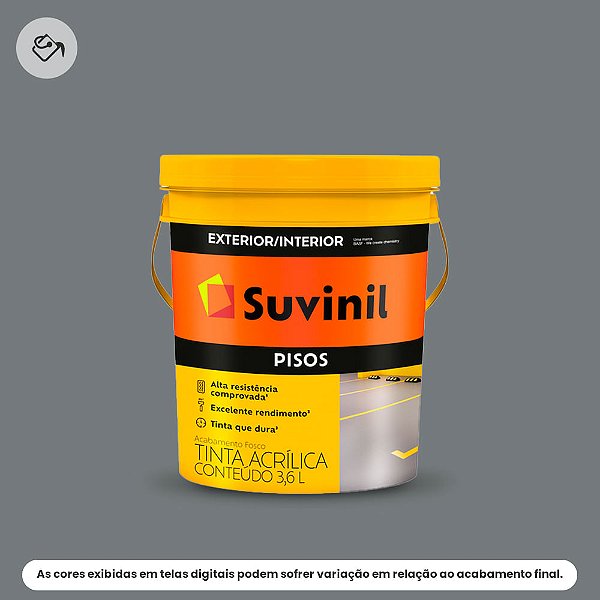 Tinta Acrílica Piso Premium Fosco Balde 3,6 L Cinza Suvinil