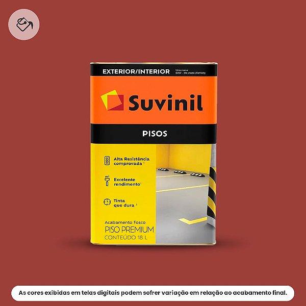 Tinta Acrílica Piso Premium Fosco 18 L Vermelho Demarcação Suvinil