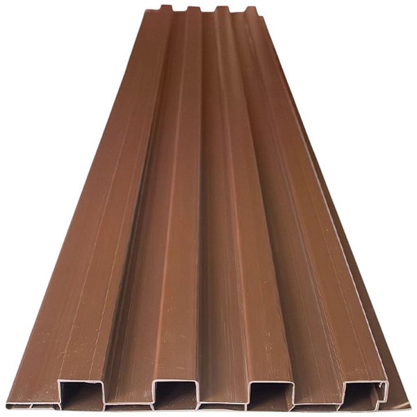 Painel Ripado Em Pvc 3mx200mmx20mm Castanho Urbano Pc 0,6m² Plasmeg