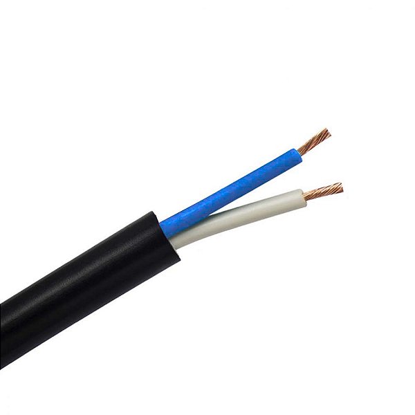 Cabo Elétrico Pp Circular 2x1,5 Mm Preto Peça Com 50 Metros Top Cables