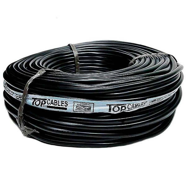 Cabo Elétrico Pp 300/500v 2x2,5mm Preto 50m Top Cables