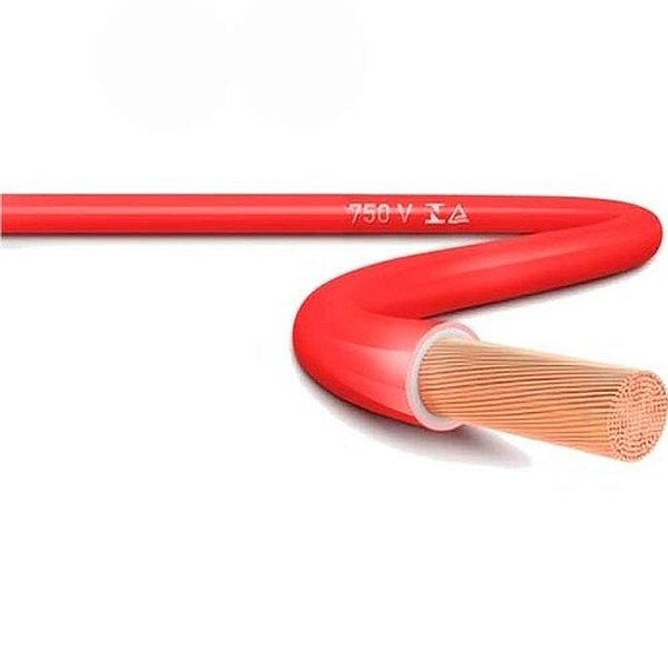 Cabo Elétrico 4 Mm Vermelho Peça Com 25 Metros Top Cables