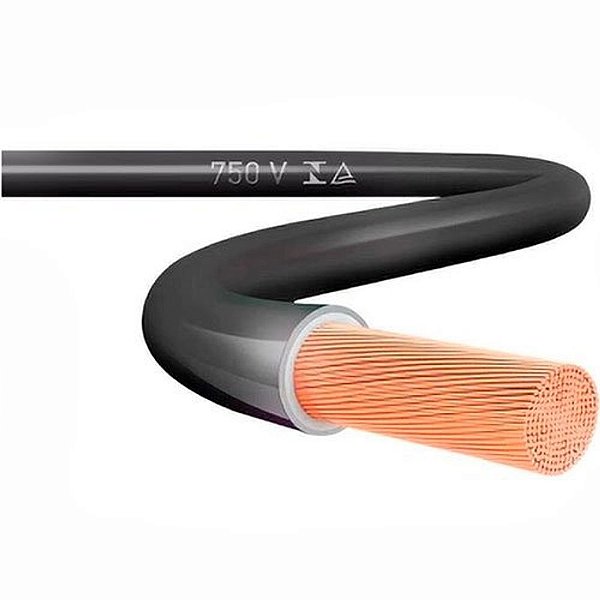 Cabo Elétrico 6 Mm Preto Peça Com 25 Metros Top Cables