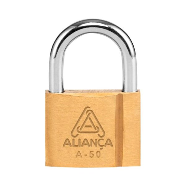 Cadeado De Latão Maciço Com Chave Bt 50mm Aliança