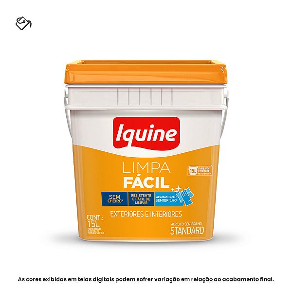 Tinta Acrílica Standard Semibrilho Retangular 15l Limpa Fácil 002 Branco Neve Iquine
