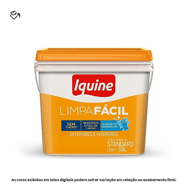 Tinta Acrílica Standard Semibrilho Retangular 3,6l Limpa Fácil 002 Branco Neve Iquine