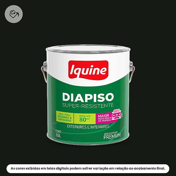 Tinta Acrílica Piso Premium Fosco 3,6 L Diapiso Preto Iquine