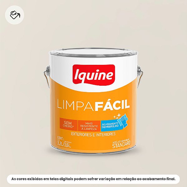 Tinta Acrílica Standard Semibrilho 3,6l Limpa Fácil 003 Branco Gelo Iquine