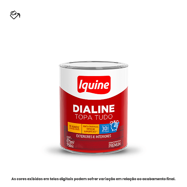 Tinta Esmalte A Base D'água Premium Alto Brilho 750ml Dialine Topa Tudo 002 Branco Neve Iquine