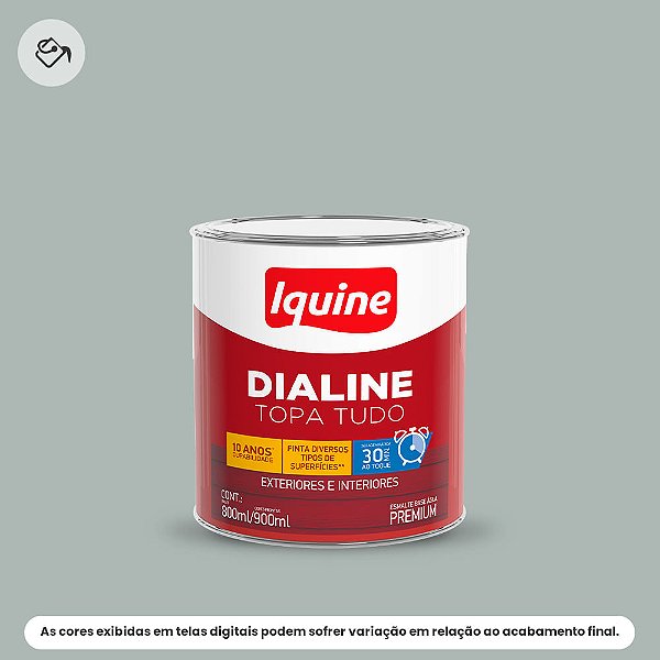 Tinta Esmalte A Base D'água Premium Alto Brilho 800 Ml Dialine Topa Tudo 006 Platina Iquine