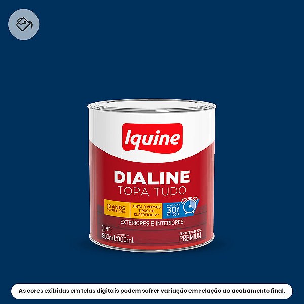 Tinta Esmalte A Base D'água Premium Alto Brilho 800 Ml Dialine Topa Tudo 048 Azul Del Rei Iquine