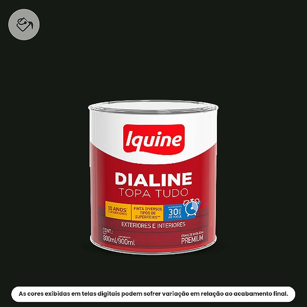 Tinta Esmalte A Base D'água Premium Alto Brilho 800 Ml Dialine Topa Tudo 057 Preto Iquine